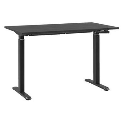 Bureau Homeworx zit/sta handmatig verstelbaar - zwart/zwart - 75/118x120x70 cm - Leen Bakker