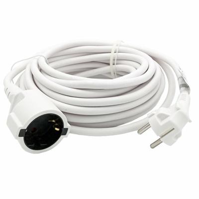 Verlengsnoer/verlengkabel - voor ronde stekkers - wit - 1000 cm - Elektra kabels