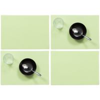 Set van 6x stuks stevige luxe Tafel placemats Plain mintgroen 30 x 43 cm