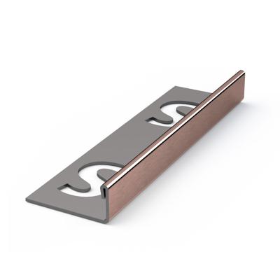 Tegelprofiel Faktum Recht RVS Koper Geborsteld 11 mm - 250 cm Faktum