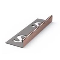 Tegelprofiel Faktum Recht RVS Koper Geborsteld 11 mm - 250 cm Faktum