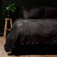 Ruffles Velvet Dekbedovertrek Antraciett-2-persoons (200 x 200/220 cm)