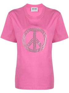 MOSCHINO JEANS t-shirt à motif orné de clous - Rose