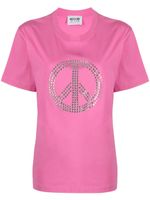 MOSCHINO JEANS t-shirt à motif orné de clous - Rose