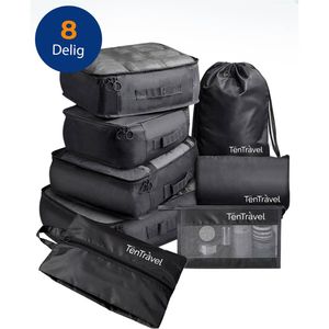 TenTravel Packing Cubes Set - 8-Delig - Koffer Organizer - Compression Travel Cubes - Backpack Cube