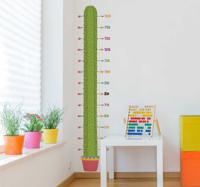Kinderkamer muursticker cactus groeimeter - thumbnail