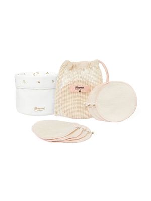 Bonpoint lot de sept tampons en coton lavables - Rose