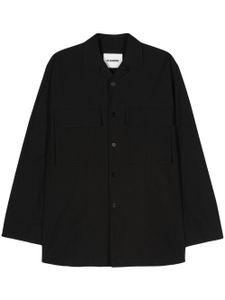 Jil Sander chemise en coton à patch logo - Noir