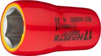 HAZET Dopsleutel · geïsoleerd 880KV-17 · 3/8 inch (10 mm) vierkant hol · Buiten-zeskant-tractieprofiel · SW 17 mm