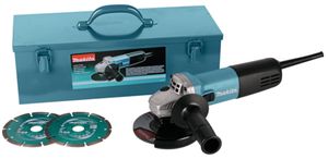 Makita 9558HNRGK3 | Haakse Slijper met vastzetschakelaar | 230 V | 125mm | In stalen koffer | Incl. accessoire set