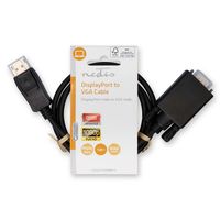Nedis CCGL37301BK10 video kabel adapter 1 m VGA (D-Sub) DisplayPort Zwart - thumbnail