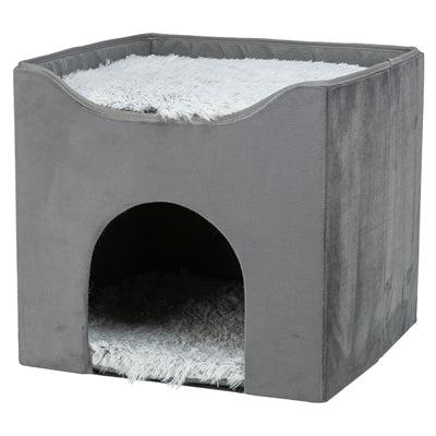 Trixie kattenhuis harvey grijs-wit / zwart