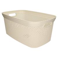 1x Beige wasmanden 35 liter 34 x 54 x 23 cm huishouden