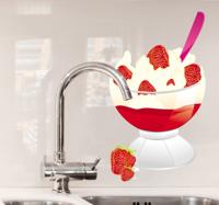 Sticker Keuken Ijsje aardbeien