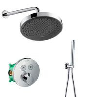 Hansgrohe Rainfinity inbouw regendouche met thermostaatkraan Shower Select en Saniclear muurarm chroom - thumbnail