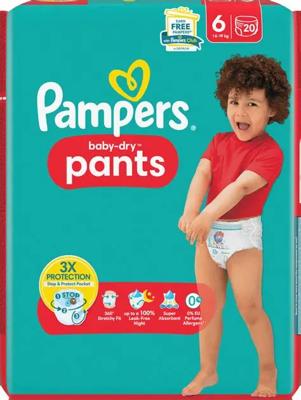 Pampers Pampers Baby Dry Pants Gr.6 Extra Large 14-19kg Single Pack 20 stk