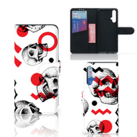Telefoonhoesje met Naam Honor 20 Skull Red - thumbnail