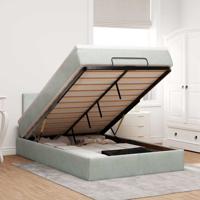 Ottoman bed met matras en LED's 120x200 cm fluweel lichtgrijs