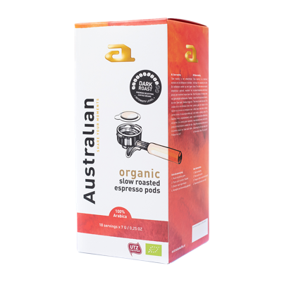 Australian Dark Roast - Bio, 18 E.S.E Servings