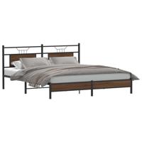 Bedframe zonder matras bewerkt hout bruin eikenkleur 160x200 cm