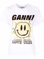 GANNI t-shirt Love Club Smiley - Blanc GANNI t-shirt Love Club Smiley - Blanc