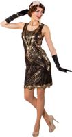 Charleston Jurk Clara 20&apos;s Zwart/Goud