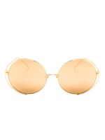 Linda Farrow lunettes de soleil rondes Farah C1 - Or