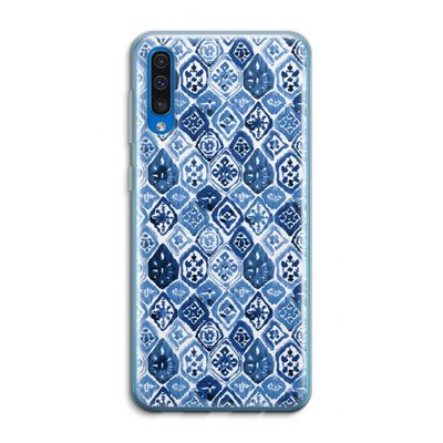 Blauw motief: Samsung Galaxy A50 Transparant Hoesje