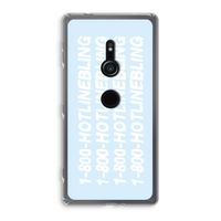 Hotline bling blue: Sony Xperia XZ2 Transparant Hoesje