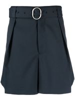 Jil Sander short ample à taille ceinturée - Bleu