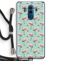 Flamingoprint groen: Huawei Mate 10 Pro Transparant Hoesje met koord