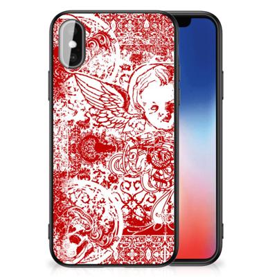 Telefoonhoesje iPhone X | Xs Angel Skull Rood