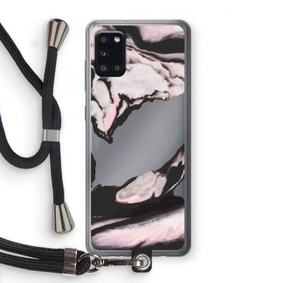 Roze stroom: Samsung Galaxy A31 Transparant Hoesje met koord