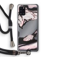 Roze stroom: Samsung Galaxy A31 Transparant Hoesje met koord