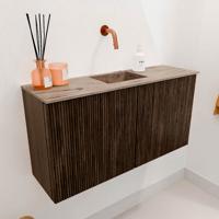 Toiletmeubel Mondiaz Joya Dlux | 80 cm | Meubelkleur Walnut | Faye wastafel Arena Wasbak Midden | Zonder kraangat(en)