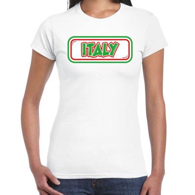 Verkleed T-shirt voor dames - Italie - wit - supporter - themafeest