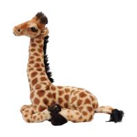 Knuffeldier Giraffe - zachte pluche stof - lichtbruin - kwaliteit knuffels - 30 cm - liggend