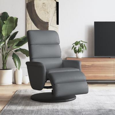 Fauteuil verstelbaar met voetensteun kunstleer grijs
