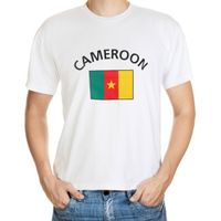 Wit heren t-shirt Kameroen - thumbnail