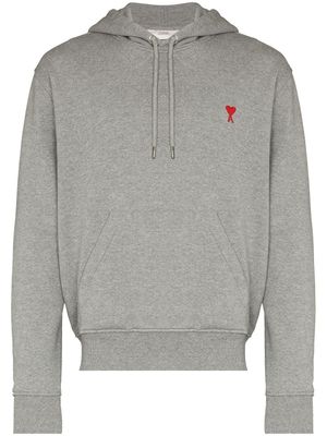 AMI Paris hoodie à motif Ami de Coeur brodé - Gris
