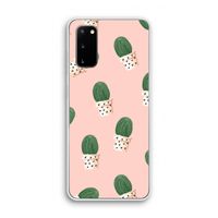 Cactusprint roze: Samsung Galaxy S20 Transparant Hoesje