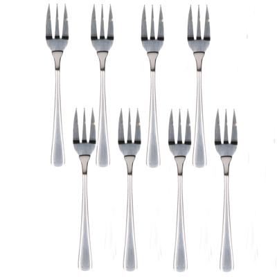 RVS taartvorkjes/gebakvorkjes - set van 8x - zilver - 15 cm - RVS