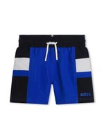 BOSS Kidswear short de bain colour block à lien de resserrage - Bleu - thumbnail