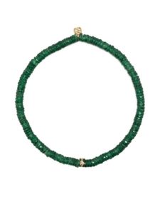 Sydney Evan bracelet en or 14ct à perles - Vert