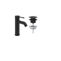 Grohe Essence Wastafelkraan - 1 gats - afvoergarnituur - push up - phantom black SW901519/SW901517 Grohe Essence Wastafelkraan - 1 gats - afvoergarnituur - push up - phantom black SW901519/SW901517
