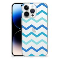 iPhone 14 Pro Max | TPU bumper | Zigzag Blauw