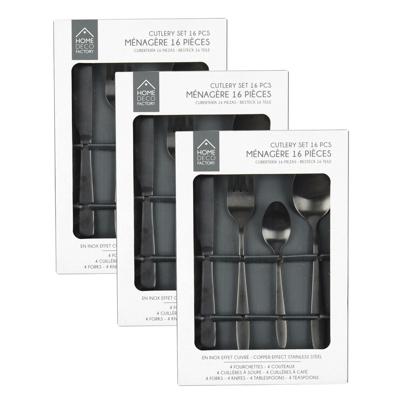 Bestekset Tableware Collection - 48 delig - zwart - RVS - 12 personen