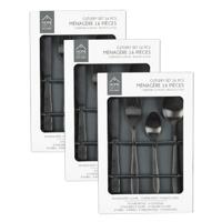 Bestekset Tableware Collection - 48 delig - zwart - RVS - 12 personen