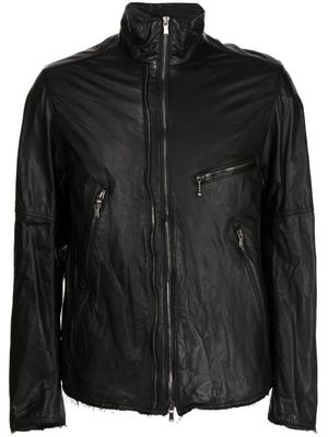 The Viridi-Anne veste en cuir à détail de poche - Noir