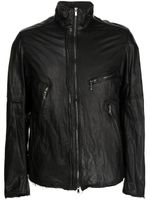 The Viridi-Anne veste en cuir à détail de poche - Noir